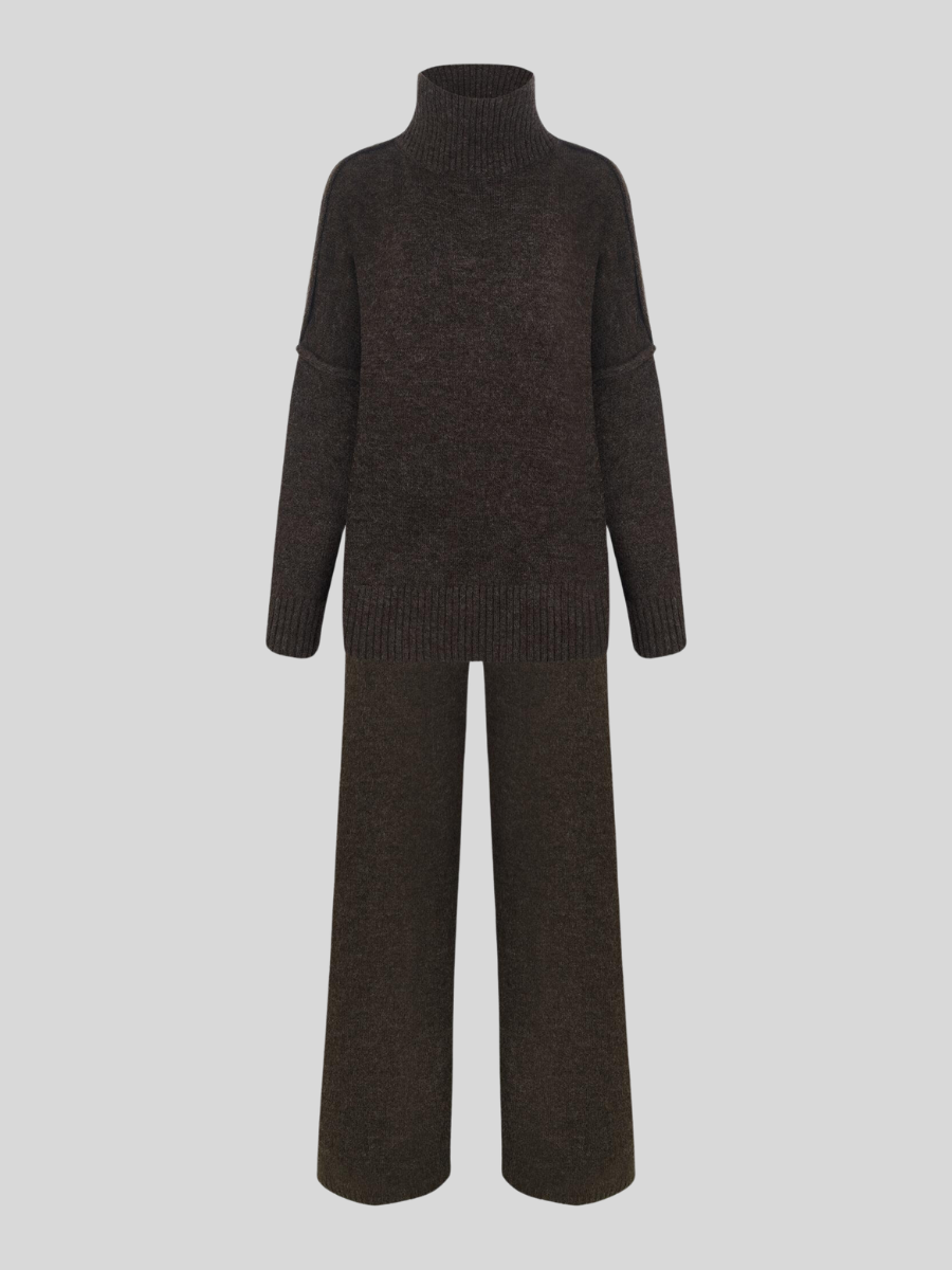 Eline | Turle Neck Knit Pants Set