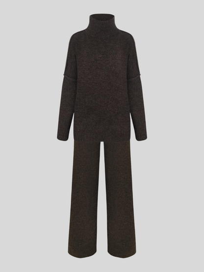 Eline | Turle Neck Knit Pants Set