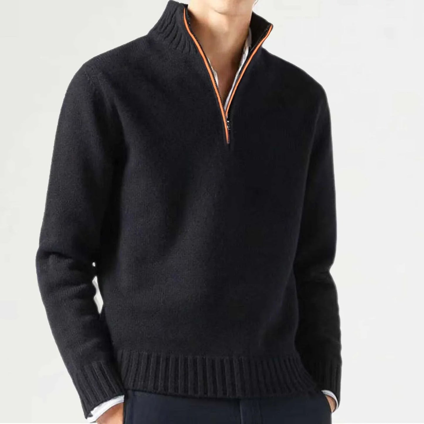 Warme half-zip trui heren