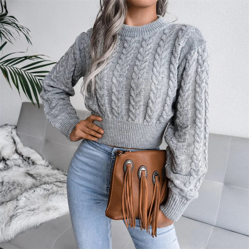 Onni | Trendy gedraaide gebreide dames sweater