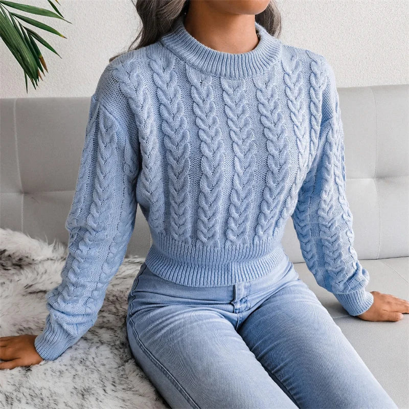 Onni | Trendy gedraaide gebreide dames sweater