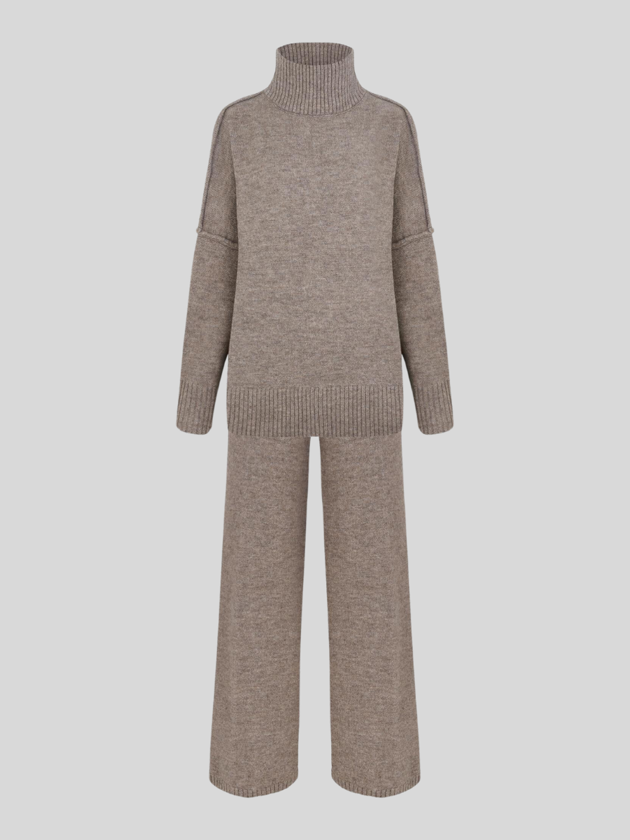 Eline | Turle Neck Knit Pants Set