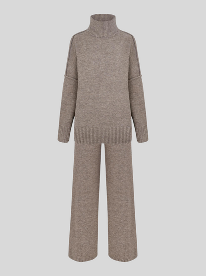 Eline | Turle Neck Knit Pants Set