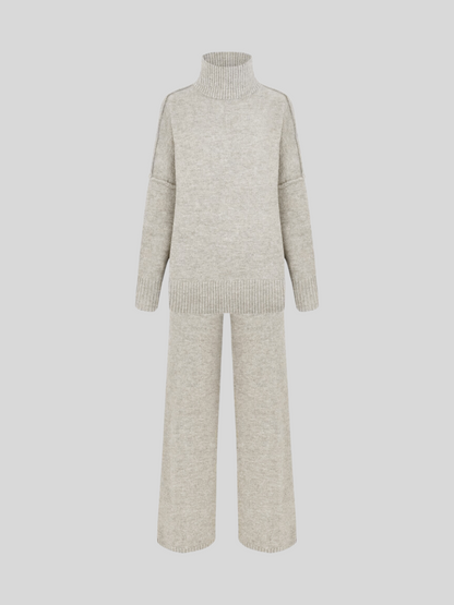 Eline | Turle Neck Knit Pants Set