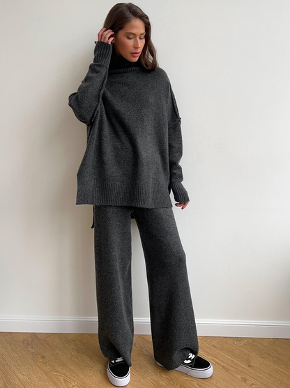 Eline | Turle Neck Knit Pants Set