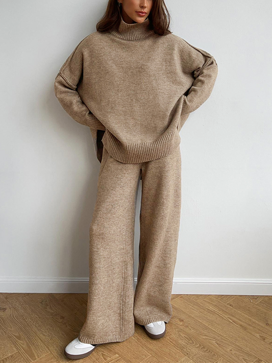 Eline | Turle Neck Knit Pants Set