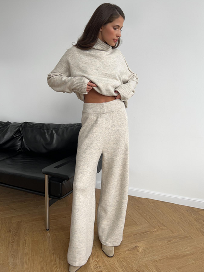 Eline | Turle Neck Knit Pants Set